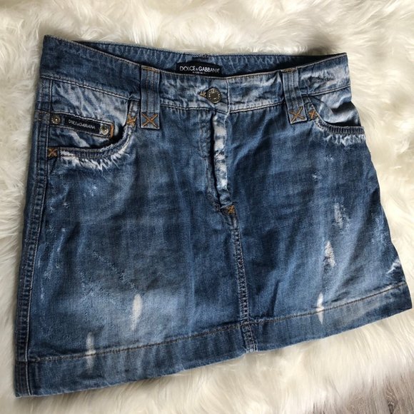 Dolce and gabbana skirt jean denim silver accent - Picture 2 of 16